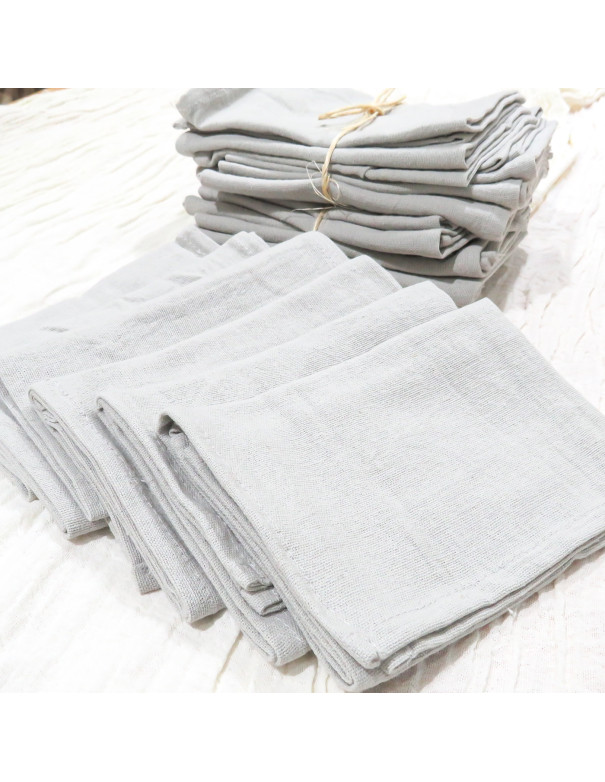 Servilletas Tusor Pack x6 (Gris Perla) - Deco Por Mayor