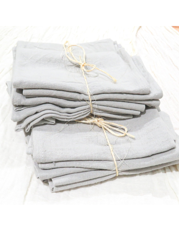 Servilletas Tusor Pack x6 (Gris Perla) - Deco Por Mayor