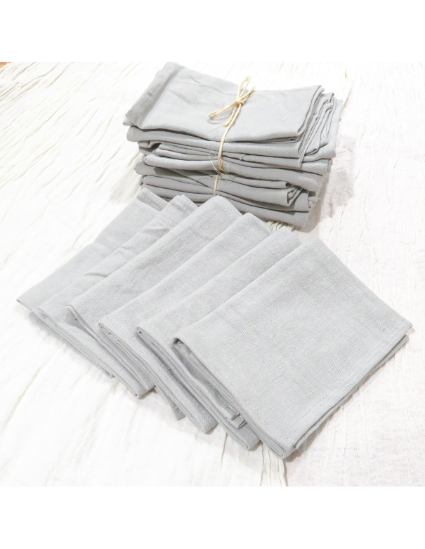 Servilletas Tusor Pack x6 (Gris Perla) - Deco Por Mayor