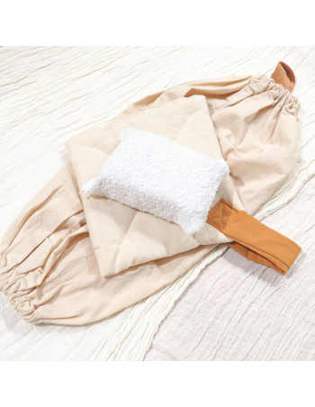 Set Cocina Guarda Bolsa + Agarradera + Esponja (Arena) - Deco Por Mayor