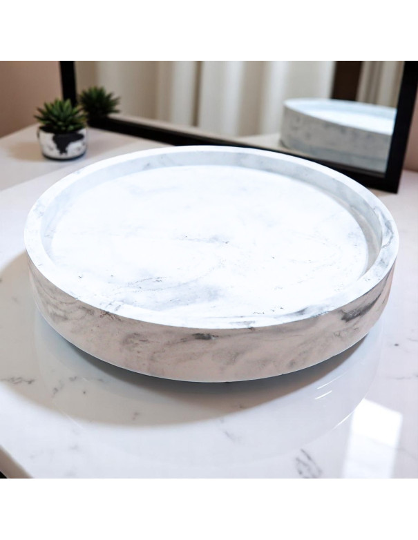 Bandeja Circular (Efecto Marmol) - Deco Por Mayor