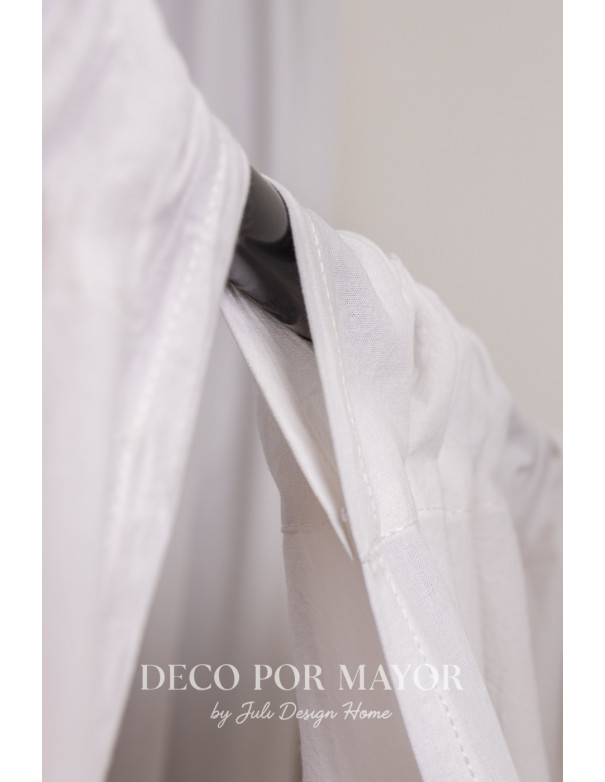 Juego de Cortinas Tusor Blanco - Deco Por Mayor