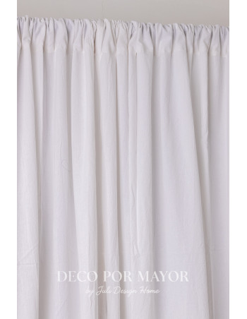 Juego de Cortinas Tusor Blanco - Deco Por Mayor