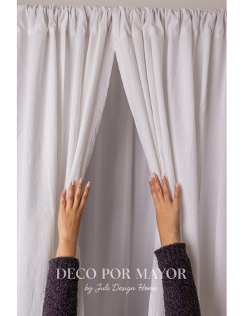Juego de Cortinas Tusor Blanco - Deco Por Mayor 2