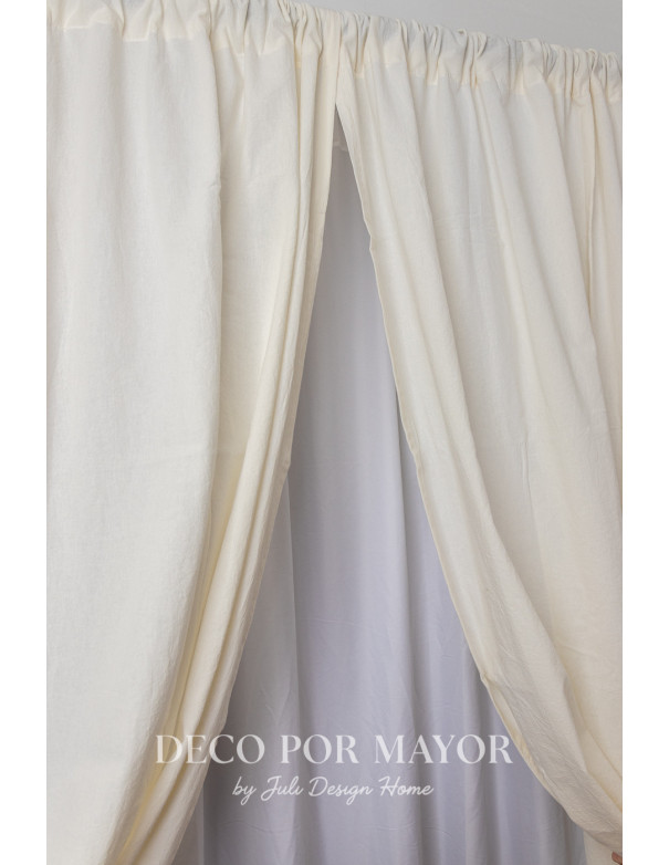 Juego de Cortinas Tusor Natural - Deco Por Mayor