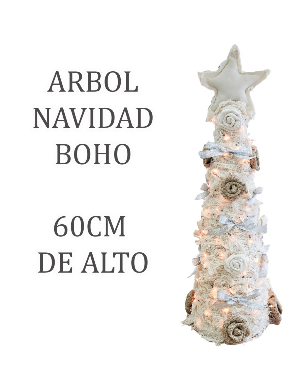 Árbol Navidad 60cm Plateado (100 Luces) - Deco Por Mayor