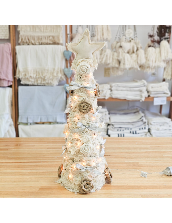 Árbol Navidad 60cm Plateado (100 Luces) - Deco Por Mayor