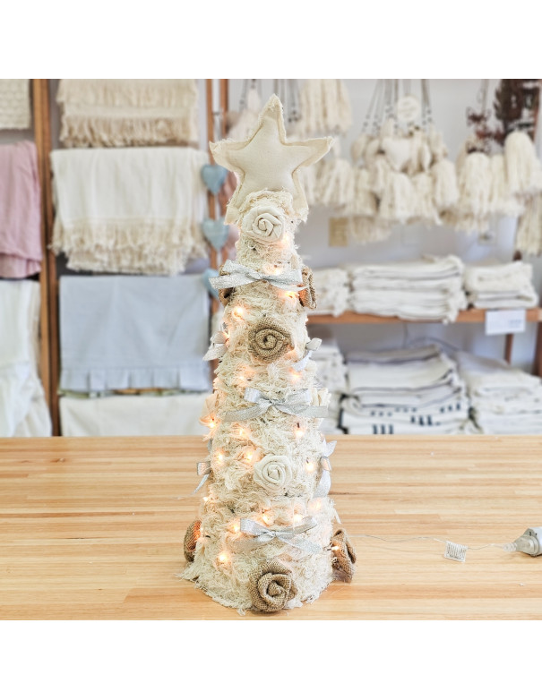 Árbol Navidad 60cm Plateado (100 Luces) - Deco Por Mayor