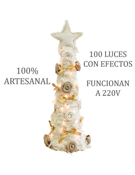 Árbol Navidad 60cm Dorado (100 Luces) - Deco Por Mayor