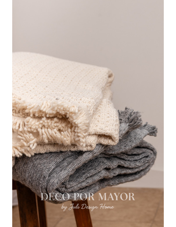 Manta Begonia Gris - Deco Por Mayor