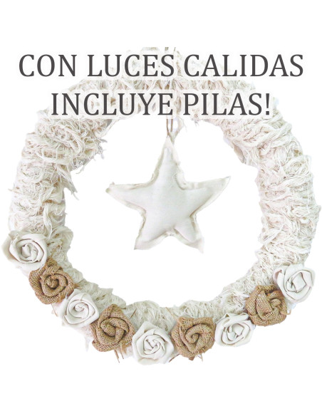 Corona Navideña 35cm (Con Luces) - Deco Por Mayor