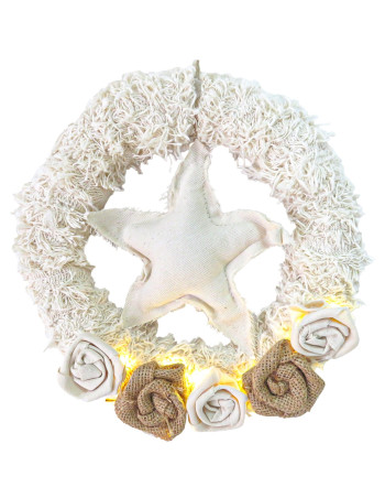 Corona Navideña 20cm (Con Luces) - Deco Por Mayor