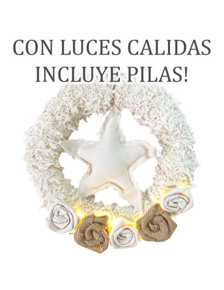 Corona Navideña 20cm (Con Luces) - Deco Por Mayor