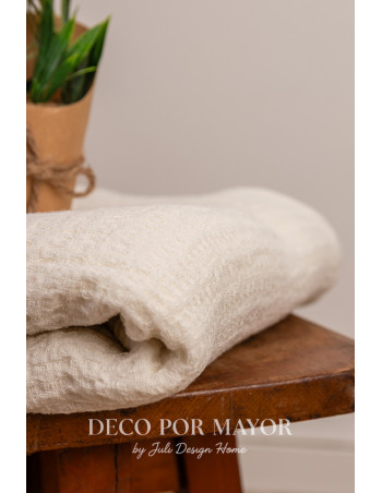 Manta Alma Waffle (Natural) - Deco Por Mayor 2