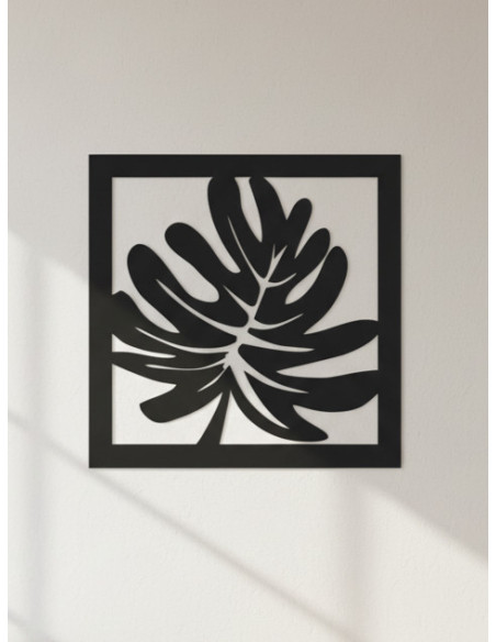 Cuadro Hoja I - Negro 40cm - Deco Por Mayor