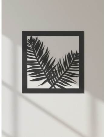 Cuadro Hoja II - Negro 40cm - Deco Por Mayor