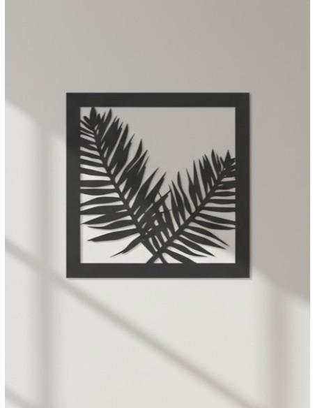 Cuadro Hoja II - Negro 40cm - Deco Por Mayor