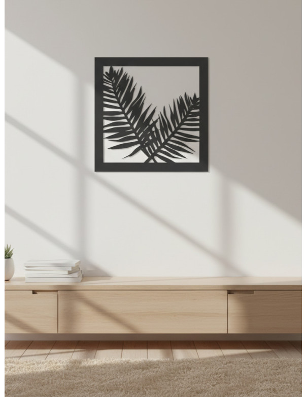 Cuadro Hoja II - Negro 40cm - Deco Por Mayor