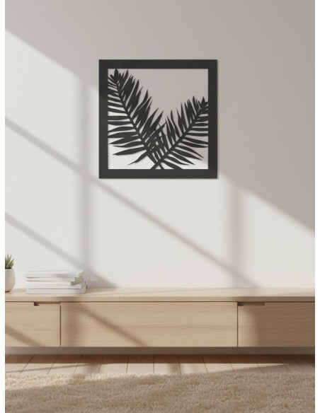 Cuadro Hoja II - Negro 40cm - Deco Por Mayor