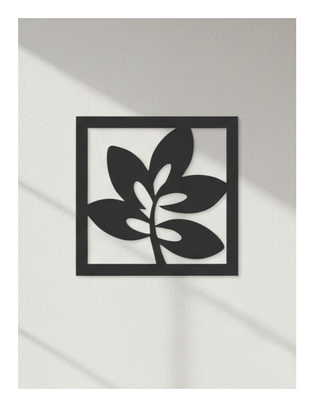 Cuadro Hoja III - Negro 40cm - Deco Por Mayor