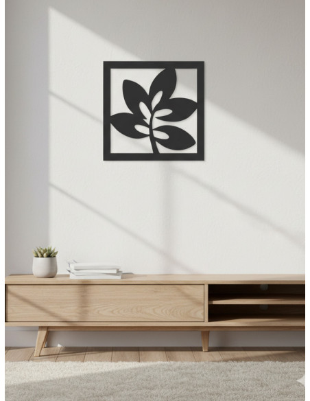Cuadro Hoja III - Negro 40cm - Deco Por Mayor