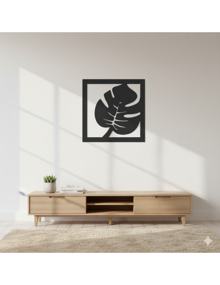 Cuadro Hoja IV - Negro 40cm - Deco Por Mayor