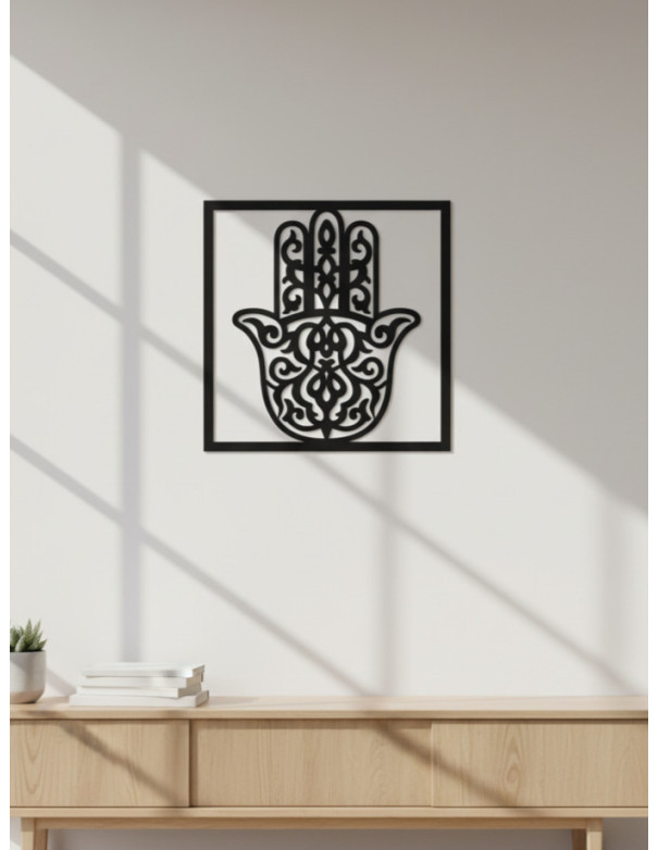 Cuadro Mano de Fátima II - Negro 40cm - Deco Por Mayor