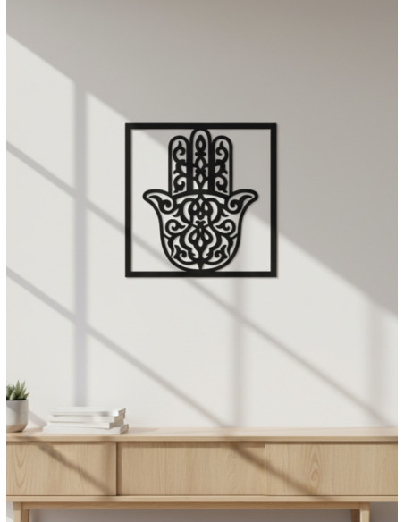 Cuadro Mano de Fátima II - Negro 40cm - Deco Por Mayor