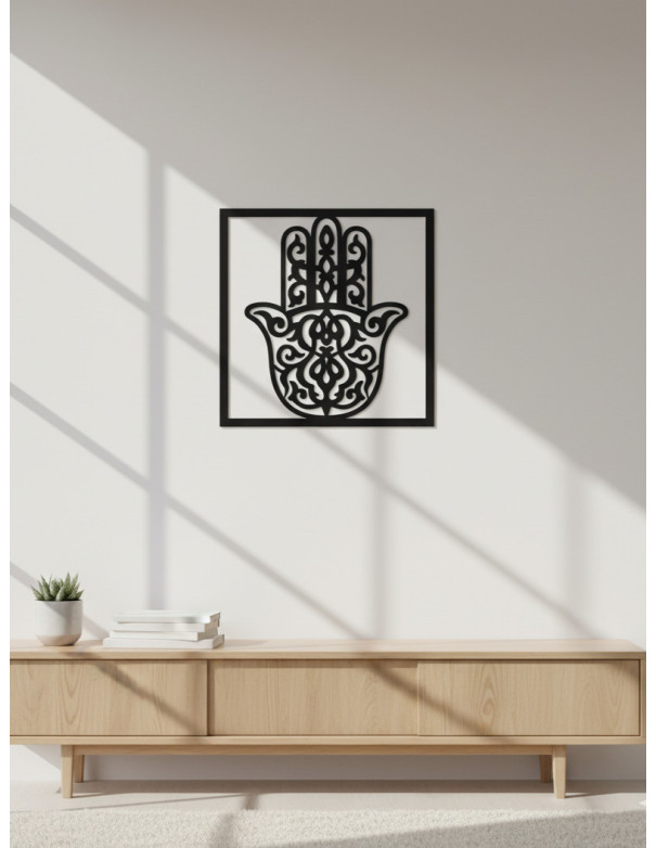 Cuadro Mano de Fátima II - Negro 40cm - Deco Por Mayor