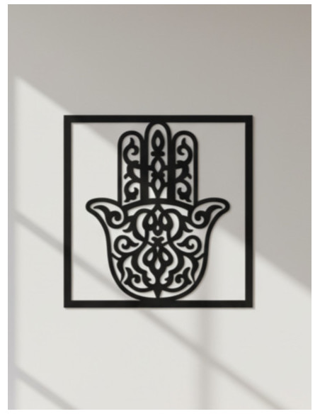 Cuadro Mano de Fátima II - Negro 40cm - Deco Por Mayor