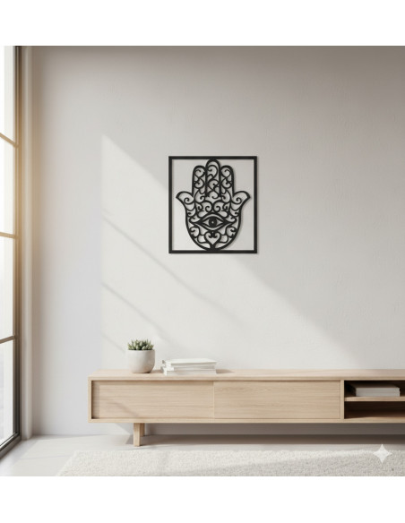 Cuadro Mano de Fátima III - Negro 40cm - Deco Por Mayor