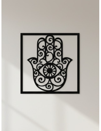 Cuadro Mano de Fátima I - Negro 40cm - Deco Por Mayor