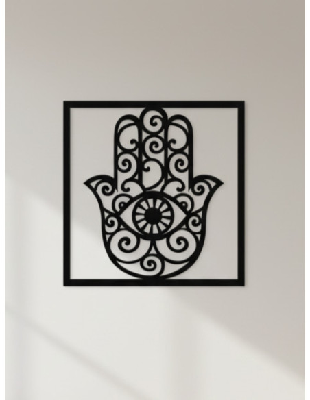 Cuadro Mano de Fátima I - Negro 40cm - Deco Por Mayor