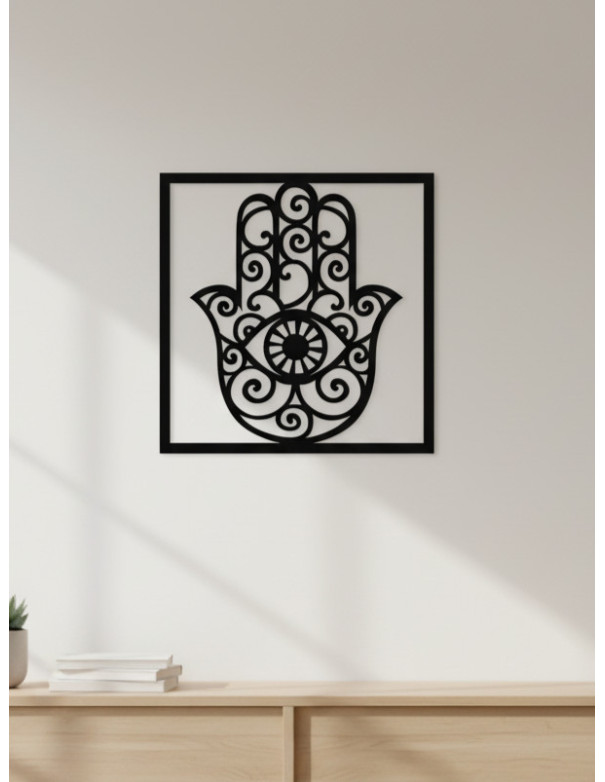 Cuadro Mano de Fátima I - Negro 40cm - Deco Por Mayor