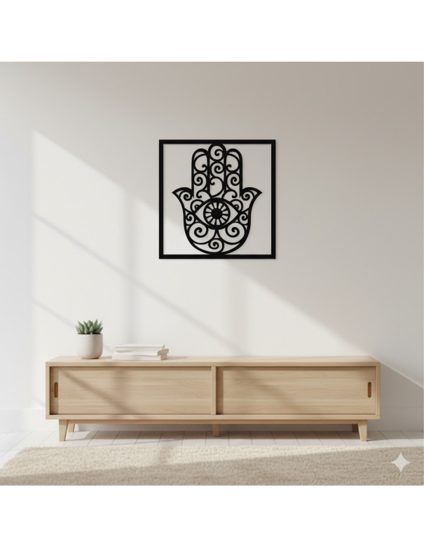 Cuadro Mano de Fátima I - Negro 40cm - Deco Por Mayor