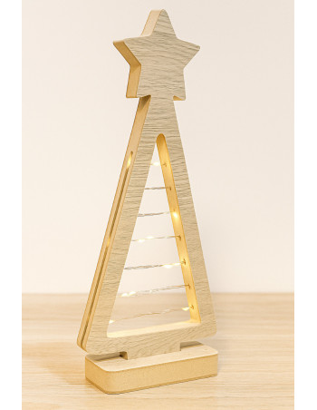 Arbolito Madera Con Luces - Deco Por Mayor