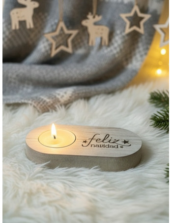 Porta Velas Feliz Navidad - Deco Por Mayor