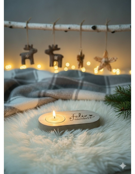 Porta Velas Feliz Navidad - Deco Por Mayor