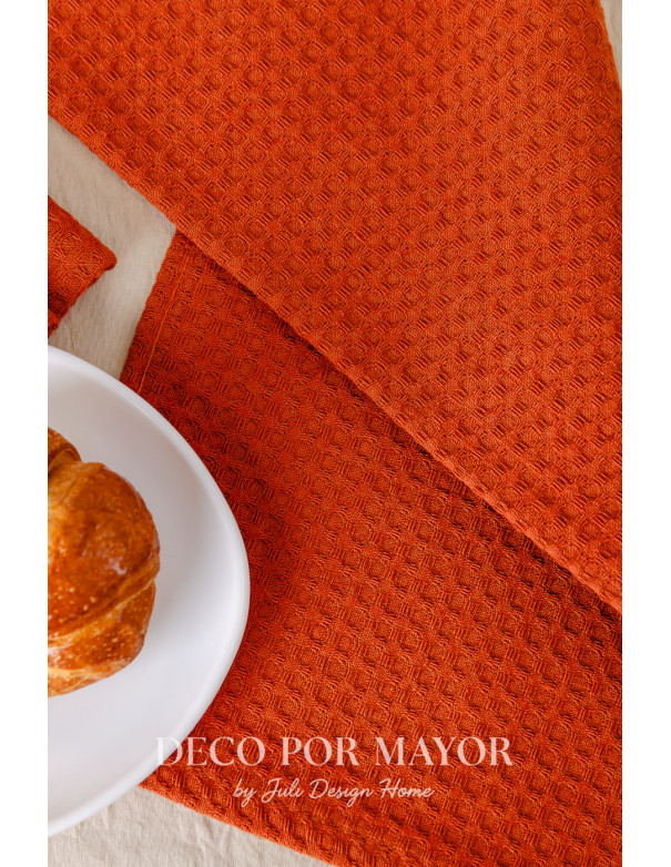 Repasador Nido de Abeja (Color Ladrillo) - Deco Por Mayor