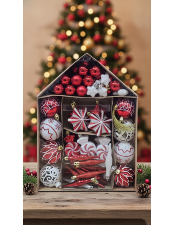 Set Adornos Navidad Casita (73 piezas) - Deco Por Mayor 2