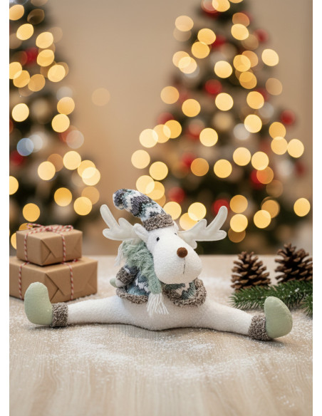 Peluche de Reno Acrobata Navideño - Deco Por Mayor