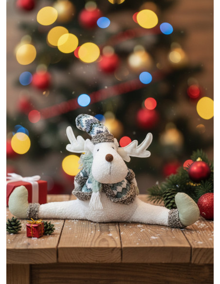 Peluche de Reno Acrobata Navideño - Deco Por Mayor