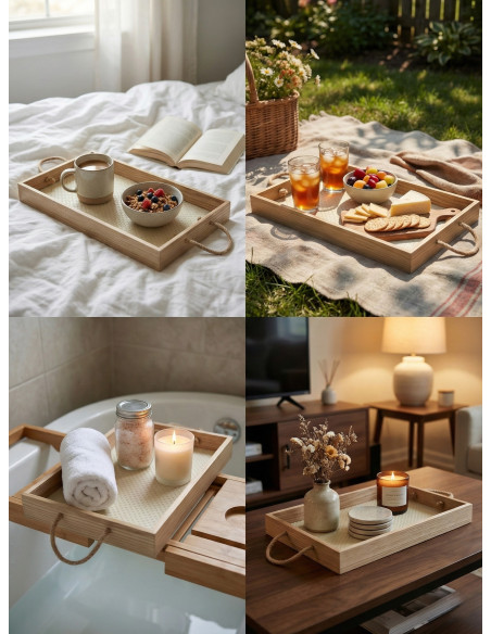 Bandeja Con Manija (Madera) - Deco Por Mayor