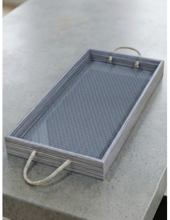 Bandeja Con Manija (Gris) - Deco Por Mayor