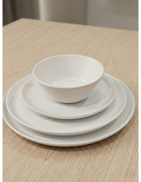 Plato Playo Postre 20cm (Blanco Mate) - Deco Por Mayor