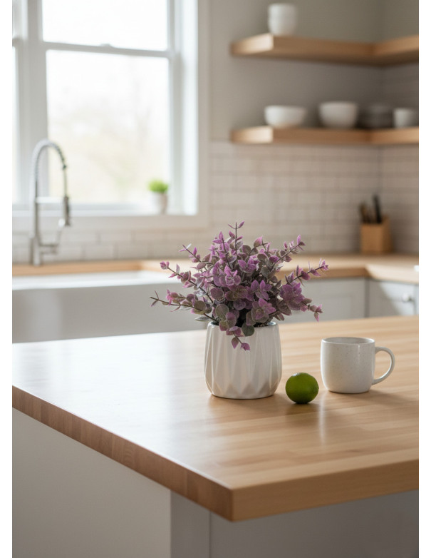 Planta Artificial Violeta Cerámica P1177 - Deco Por Mayor