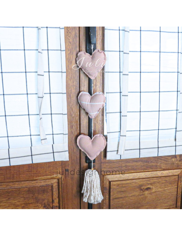 Colgante Corazones Rosa - Deco Por Mayor