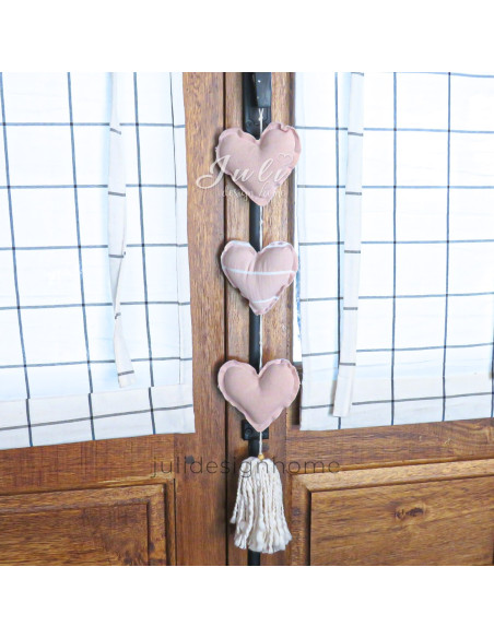 Colgante Corazones Rosa - Deco Por Mayor