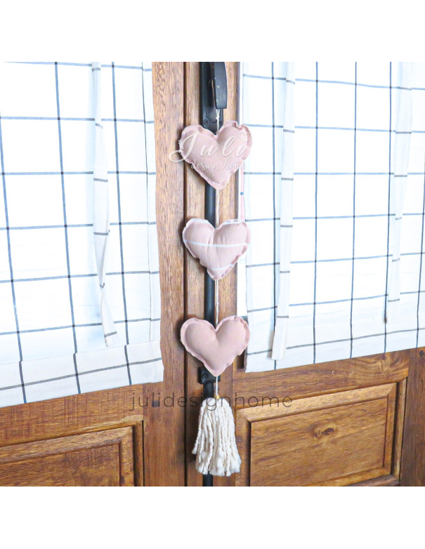 Colgante Corazones Rosa - Deco Por Mayor