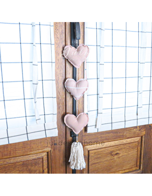 Colgante Corazones Rosa - Deco Por Mayor